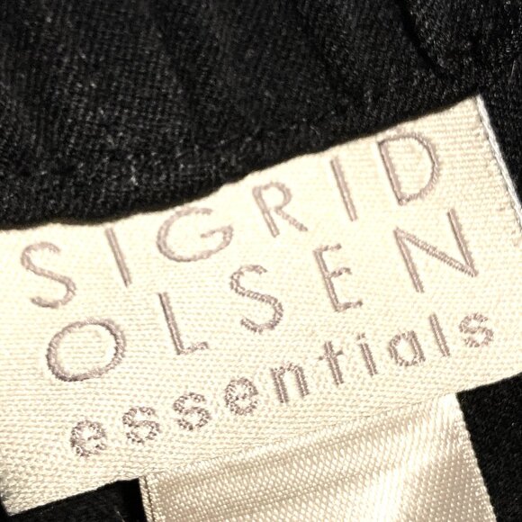 Sigrid Olsen Black Slacks with elastic waist and side zipper - Picture 3 of 10